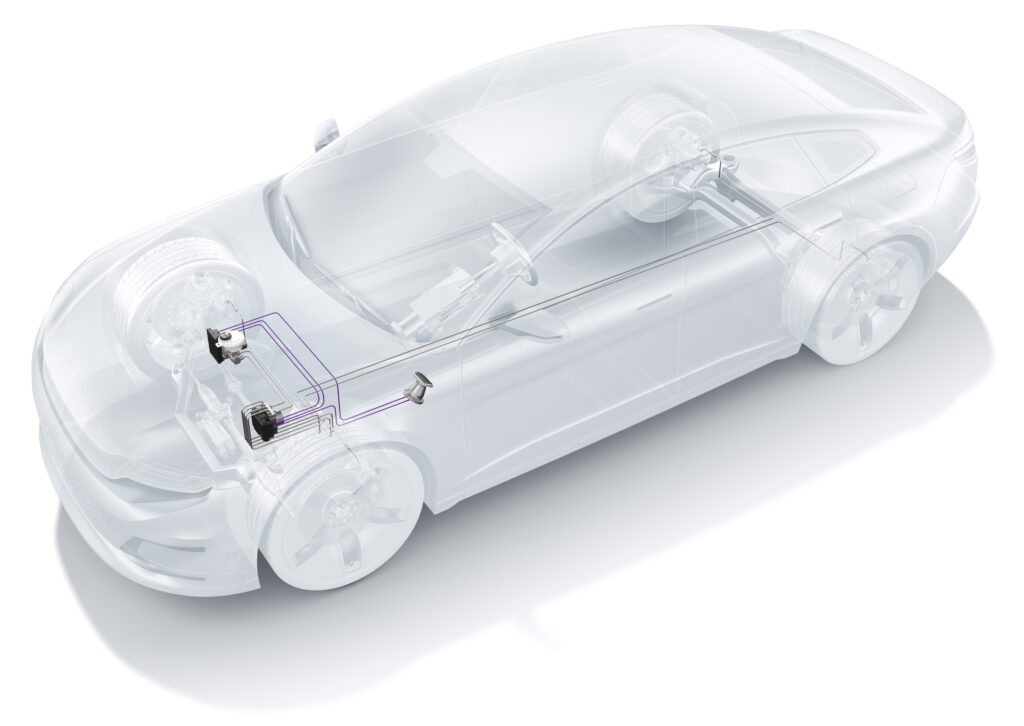 Illustration av brake-by-wire