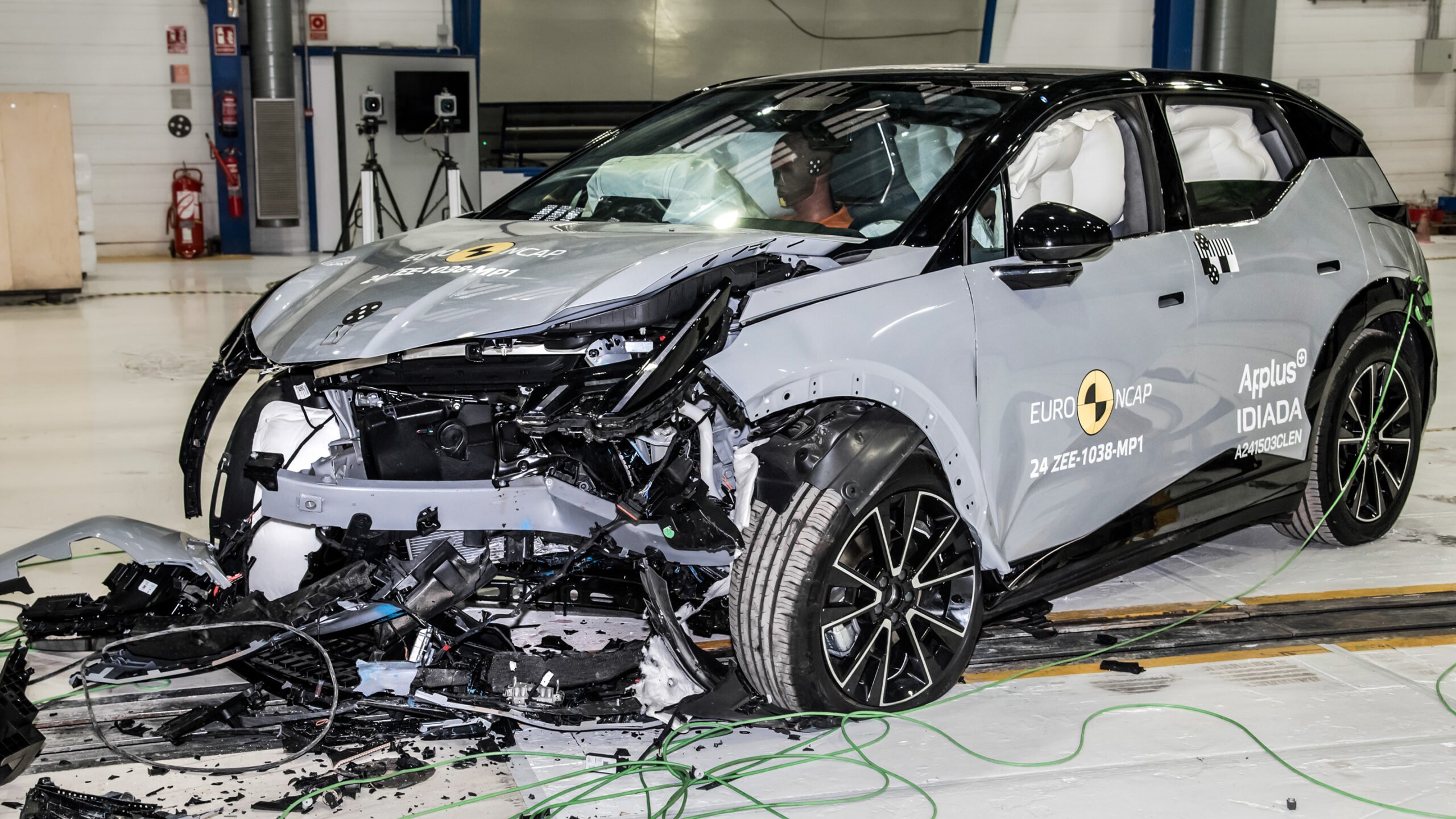 Kraschad Zeekr X som krocktestats av Euro Ncap.