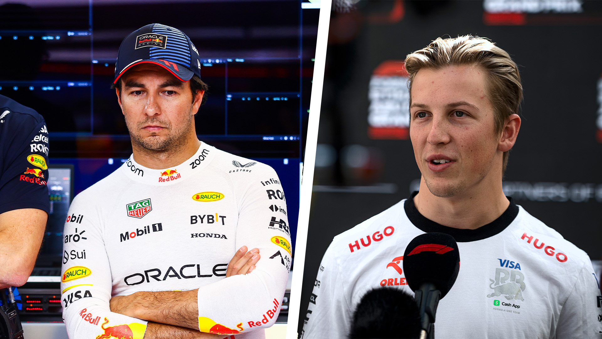 Sergio Perez och Liam Lawson inklippta.