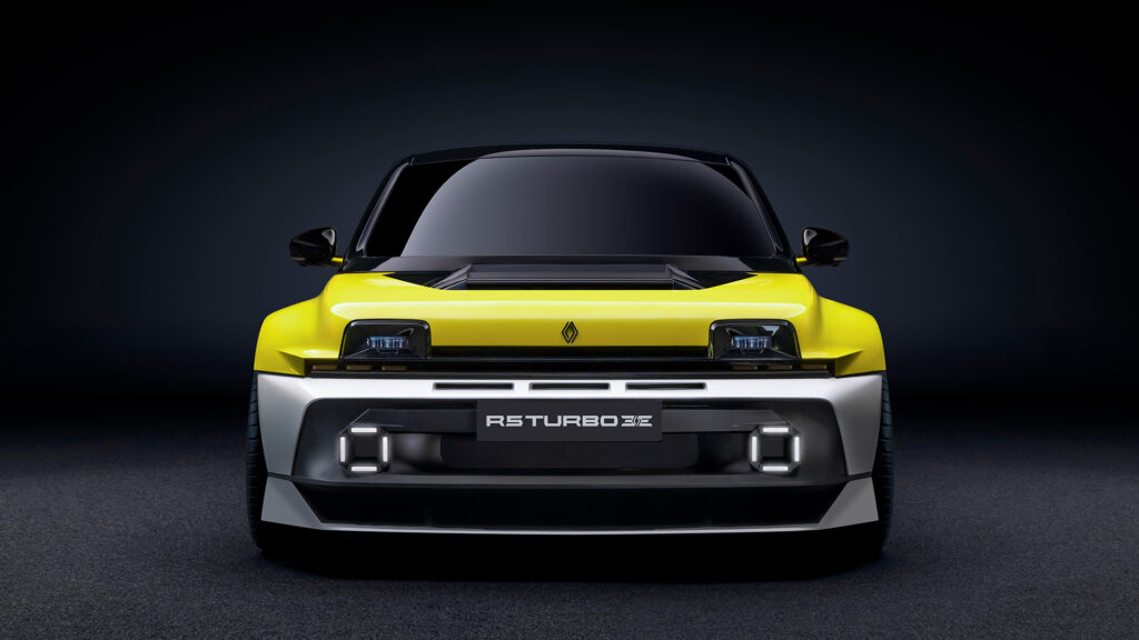 Renault 5 Turbo 3E framifrån. 