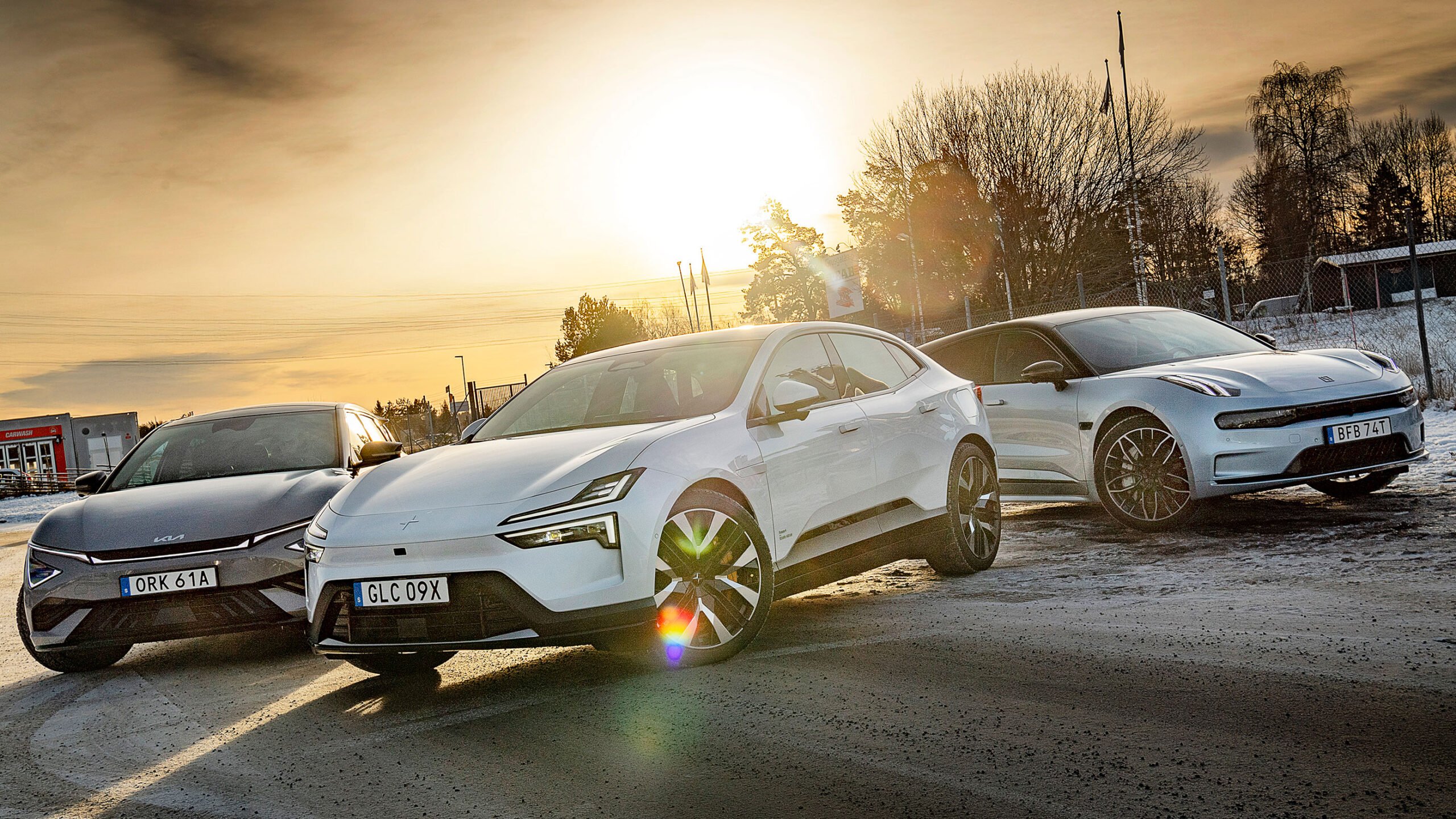 Tre elbilar - Polestar 4, Kia EV&, Zeekr 001
